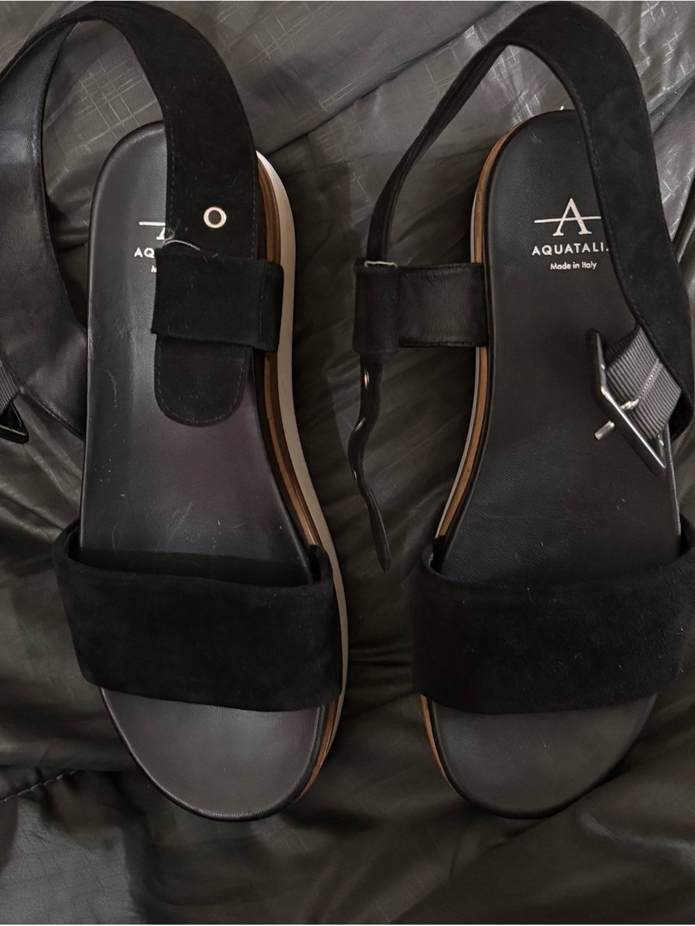 Aquatalia Black sandals. 5 1/2 - Picture 3 of 7